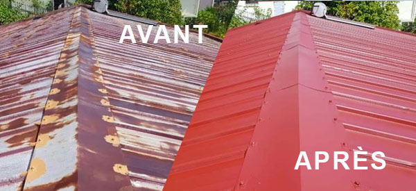 Rénova'tech 974 : votre artisan couvreur dans l'île de la réunion 974 : Réparation, entretien toiture en tôle, couverture, pose de gouttières, Nettoyage, démoussage toit tôle, traitement de la rouille, étanchéité, resserrage de boulons et peinture hydrofuge toiture, ravalement peinture façade, nettoyage des extérieurs.